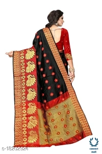COTTON BASED JACQUARD SAREES  - Saree Length Size-5.5m Blouse Lenght Size:0.8, Cotton Silk, Zari Woves, pack of:1